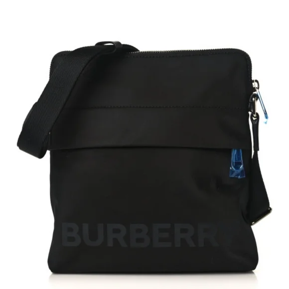 Burberry Bags Burberry Logo Print Nylon Crossbody Bag Black